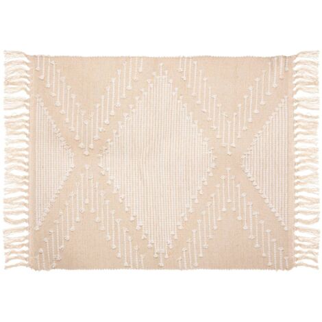 Tapis décoratif en Coton motif sable et cuivre 60 x 90 cm - Atmosphera