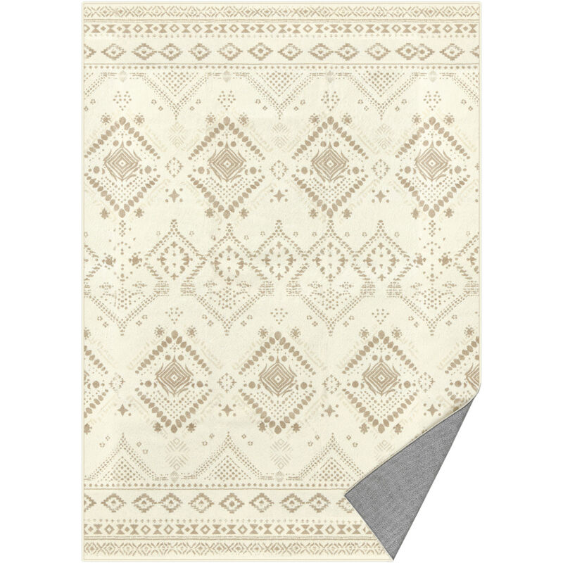 Tapis Décoratif, Tapis de Chambre 160 x 230 cm, Tapis de Salon, Tapis antidérapant, pour Salon, Lavable en Machine, Style Bohème, Beige Sable