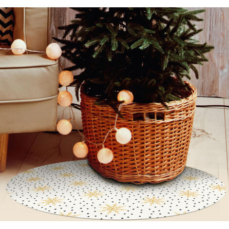 Tapis décoration hiver tapis en vinyle Tarkett - diamètre 90 - Motif flocons neige