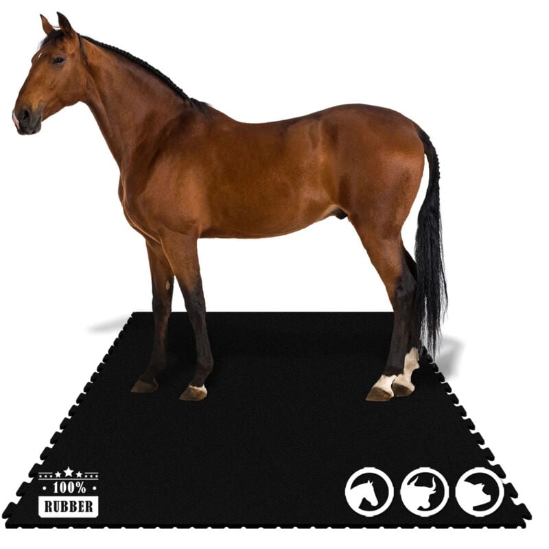 Tapis d'écurie puzzle en caoutchouc Pontiac Sol d'écurie 120 x 180 cm Interverrouillage des deux côtés