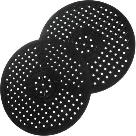 Tapis d'Égouttage en Caoutchouc Rond 2 Pièces pour Évier et Plan de Travail la Cuisine Séchage Rapide Noir Pliable et Léger