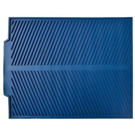 Tapis d'égouttage en plastique bleu pour fond d'évier, 43 x 33,5 cm