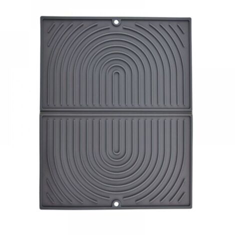 Tapis d'égouttage en silicone, tapis absorbant de cuisine, tapis de séchage pliable, tapis d'évier antidérapant, séchage rapide, résistant à la chaleur, 43×34 cm (gris).