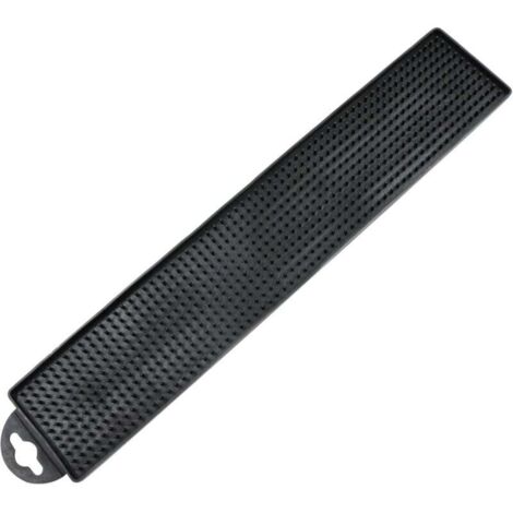 Tapis d'égouttage étroit en silicone - tapis d'égouttage pour porte-savon, tapis d'égouttage, planche à découper, tapis d'égouttage pour brosse, antidérapant, pliable, noir, 42 x 8 cm