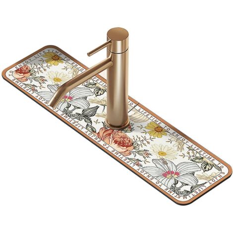 Tapis d'égouttage pour robinet de cuisine, protection anti-éclaboussures pour évier, tapis de robinet orange