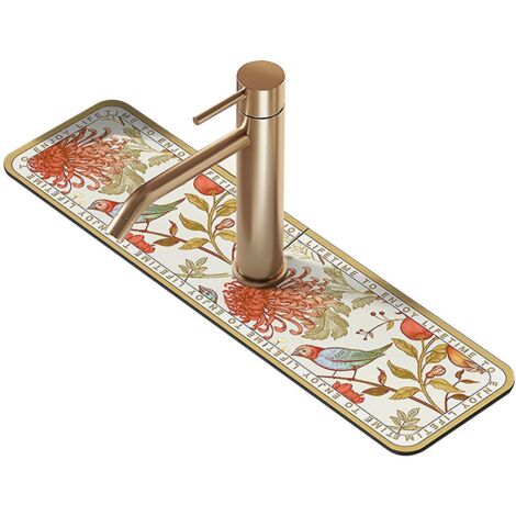 Tapis d'égouttage pour robinet de cuisine, protection anti-éclaboussures pour évier, tapis d'égouttage jaune pour robinet