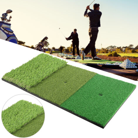 Tapis d'entraînement de golf 3-en-1 pour pratique intérieur/extérieur, gazon synthétique pour swing et putting - Équipement de jardin
