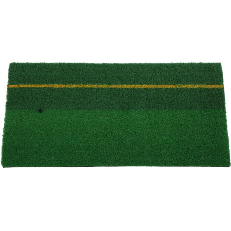 Tapis d'entraînement de golf portable avec gazon double couleur et marquages - Mat de swing mini pour pratique intérieure
