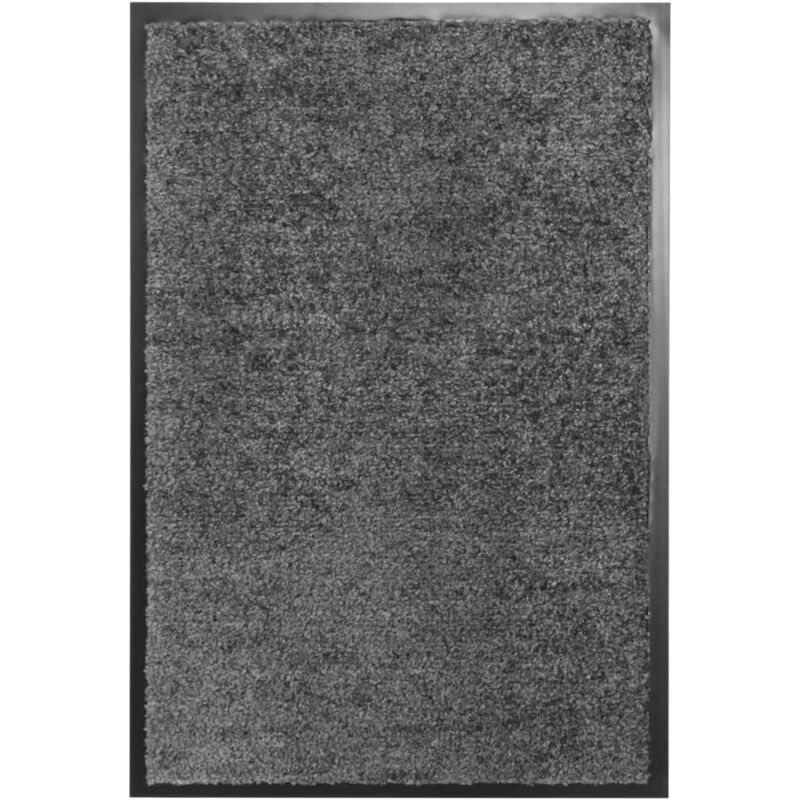 Tapis d'entrée Paillasson lavable Tapis de porte Anthracite 40x60 cm 12178