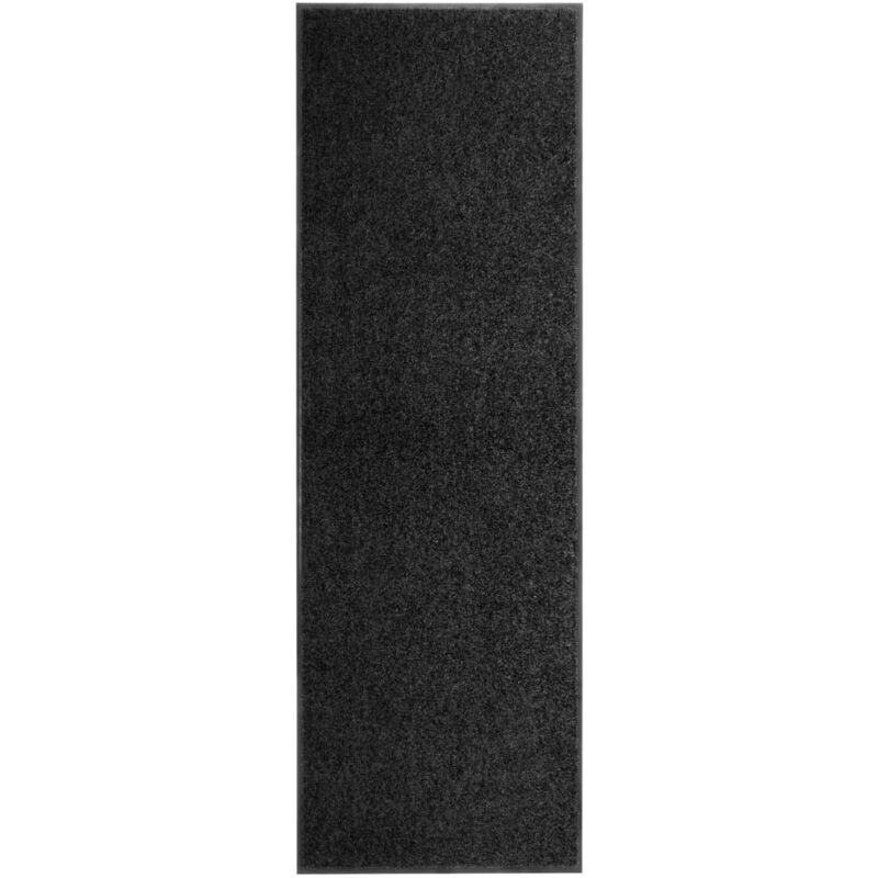Tapis d'entrée Paillasson lavable Tapis de porte Noir 60x180 cm 44672