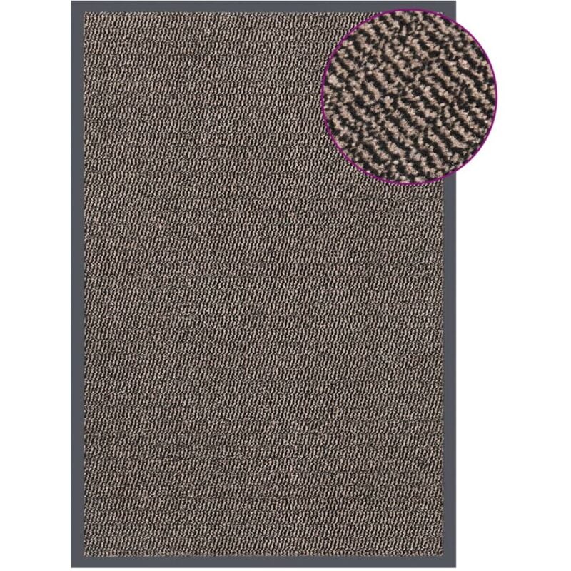 Tapis d'entrée Paillasson touffeté Tapis de porte 80x120 cm Marron foncé 87670