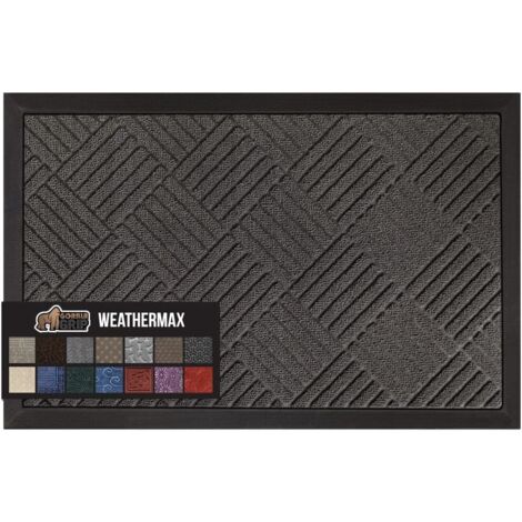Tapis d'entrée 100 % imperméable toutes saisons, en caoutchouc naturel durable, résistant aux taches et à la décoloration, profil bas, pour intérieur et extérieur.