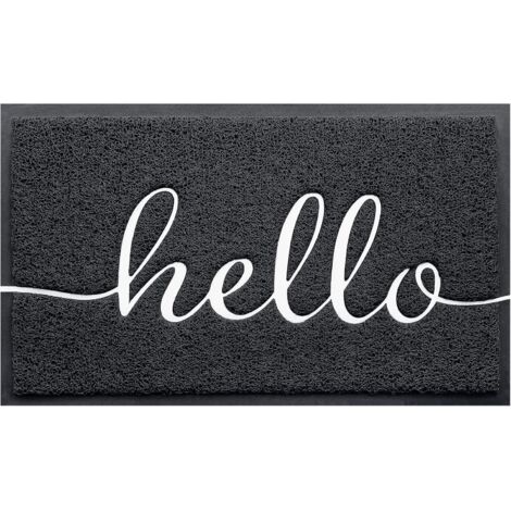 Tapis d'entrée (91 x 61 cm, noir) - Tapis de bienvenue discret - Tapis de sol antidérapant pour entrée, patio et zones de passage fréquent - 91 x 61 cm