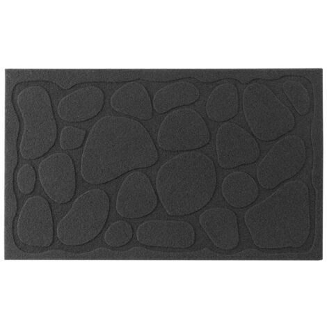 Tapis d'Entrée à Motifs "Graphite" 45x75cm Noir