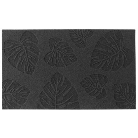 Tapis d'Entrée à Motifs "Palmeraie" 45x75cm Noir
