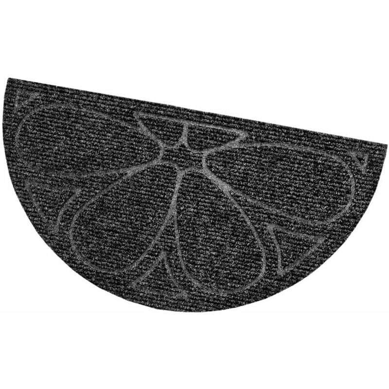 Tapis d'entrée Absorbant Antidérapant Lavable Interne Externe Demilune - Anthracite