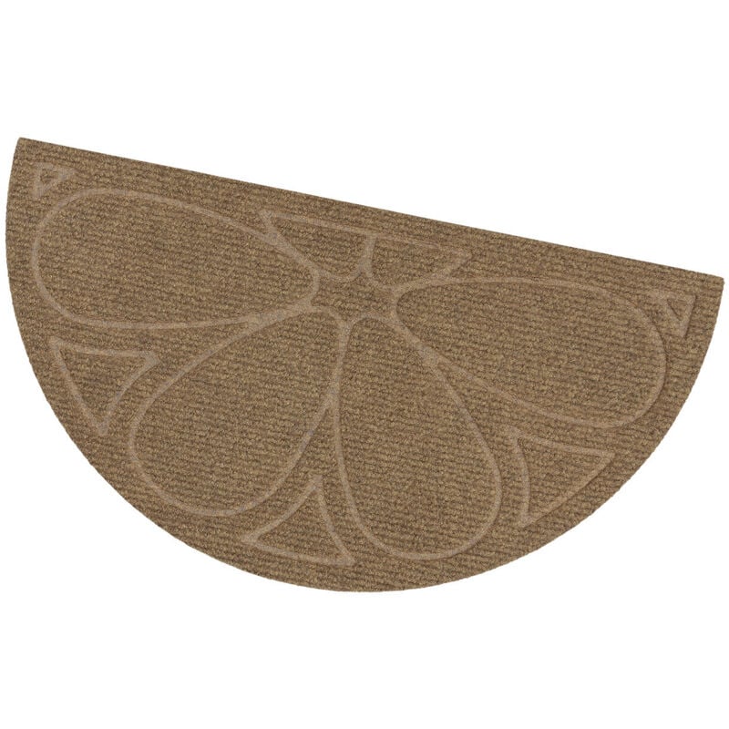 Tapis d'entrée Absorbant Antidérapant Lavable Interne Externe Demilune - Beige