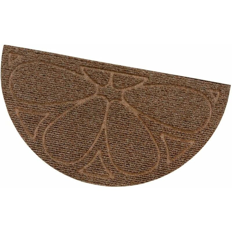 Tapis d'entrée Absorbant Antidérapant Lavable Interne Externe Demilune - Marron