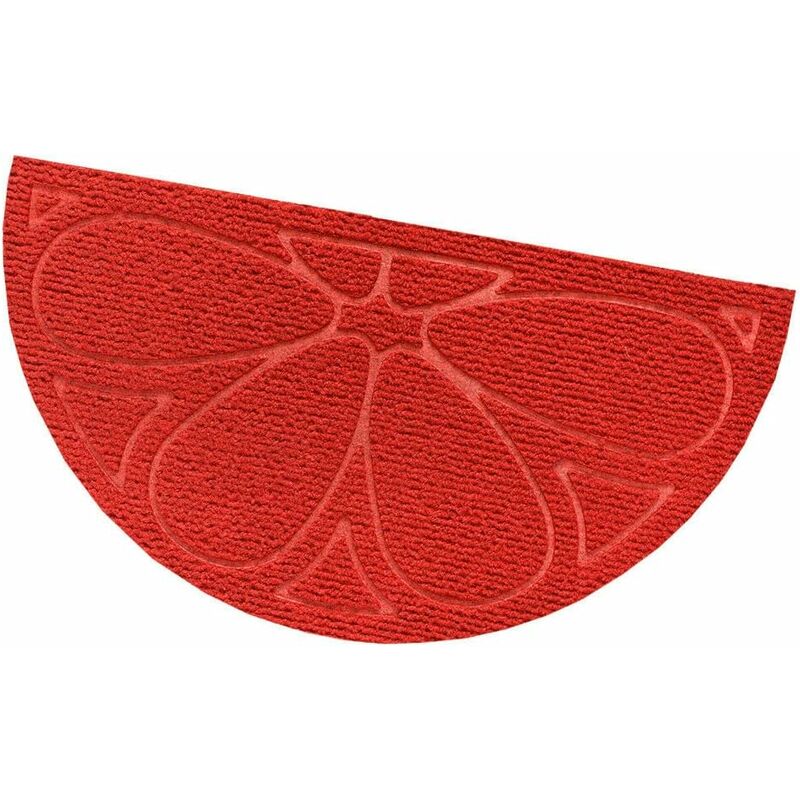 Tapis d'entrée Absorbant Antidérapant Lavable Interne Externe Demilune - Rouge