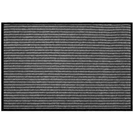 Tapis d'Entrée Anti-Poussière "Toscan" 80x120cm Noir & Gris