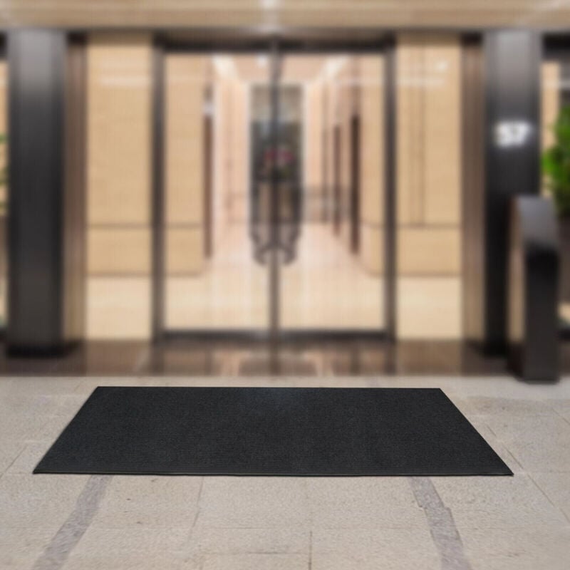 Tapis d'entrée de qualité commerciale tapis de sol rayé gris intérieur et extérieur 3x10ft Heavy Duty