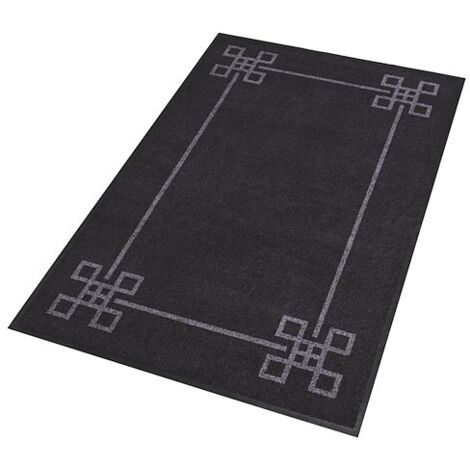 Tapis d'entrée déco 120 x 180 cm noir