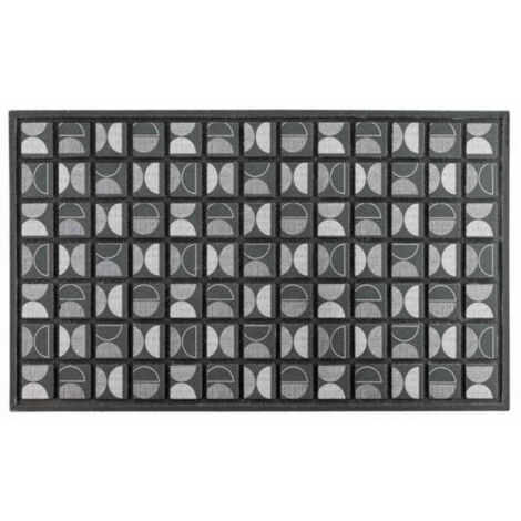 Tapis d'Entrée Déco "Retroblack" 45x75cm Noir