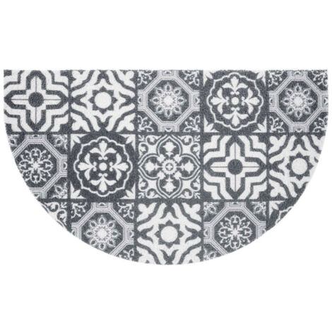 Tapis d'Entrée Demi-Lune "Lisbonne" 45x75cm Gris