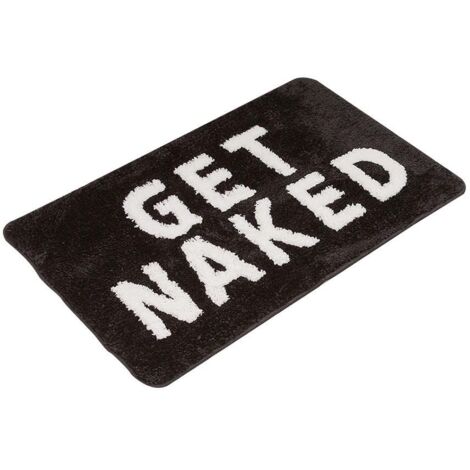Tapis d'entrée Get Naked, tapis de bain/chambre, tapis d'extérieur, motif décoratif pour la maison - Noir