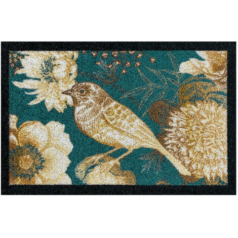 Tapis d'entrée Golden Bouquet vert - 40x60 cm