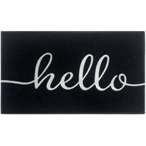 Tapis d’entrée hallod noir 15mm×45cm×75cm antidérapant et anti-poussière pour maison et cuisine