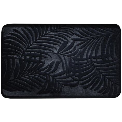 Tapis d'entrée imperméable pour intérieur et extérieur, ultra doux, résistant, absorbant l'humidité, antidérapant, facile à nettoyer, 40 x 60 cm, noir.