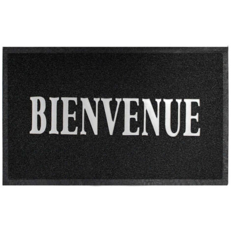 Tapis d'Entrée "Maison" 45x75cm Noir & Gris