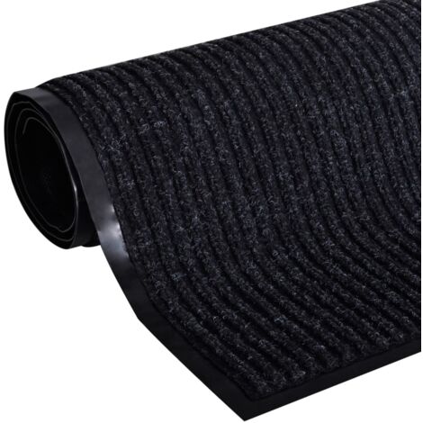 Tapis d'entrée noir 117x220 cm PVC