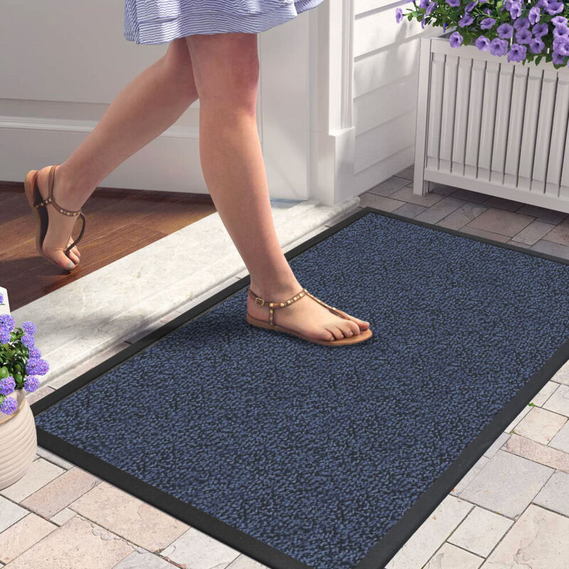 Tapis d'entrée paillasson d'accueil antipoussière Taille - BLEU-60X90