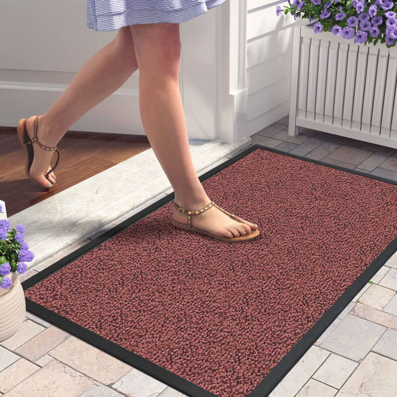 Tapis d'entrée paillasson d'accueil antipoussière Taille - MARRON-60X90