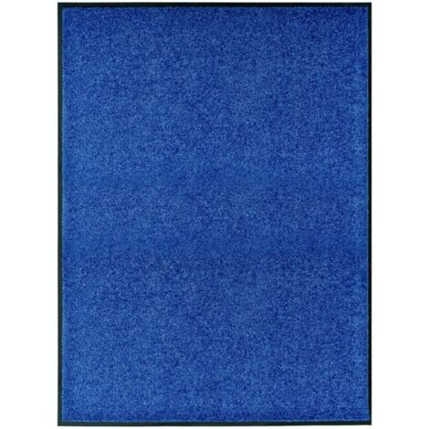 Tapis d'entrée Paillasson lavable Tapis de porte Bleu 90x120 cm 93714