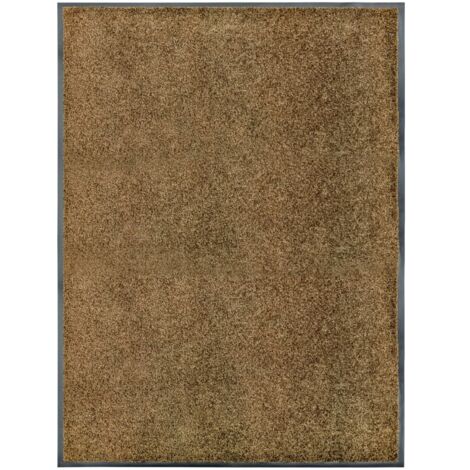 Tapis d'entrée Paillasson lavable Tapis de porte Marron 90x120 cm 55223