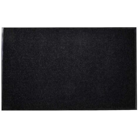 Tapis d'entrée Paillasson  Tapis de porte Noir PVC 90 x 60 cm 44696