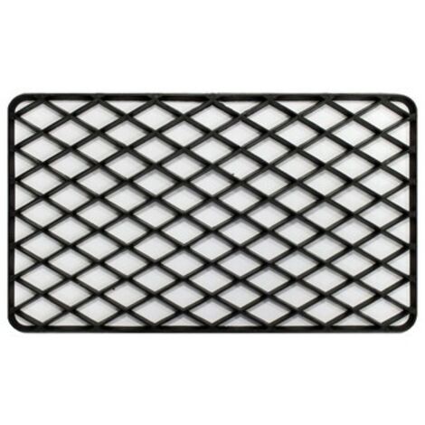 Tapis d\'entrée rectangle - 34 x 58 cm - Grille - Noir - Livraison gratuite