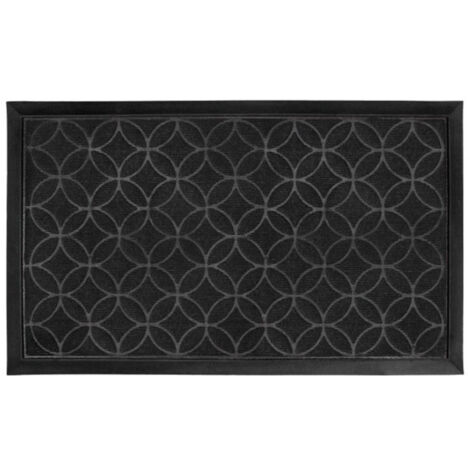 Tapis d'Entrée Rectangle "Emilio" 45x75cm Noir