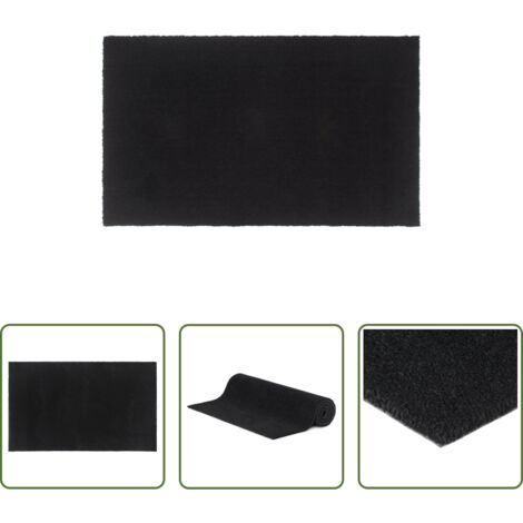 Tapis d'entrée -  Tapis de porte noir 90x150 cm fibre de coco touffeté