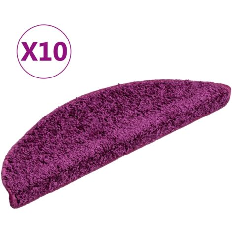 Tapis d'escalier 10 pcs,Marches d'escalier 56x17x3 cm Violet Demi-rond CFW942151