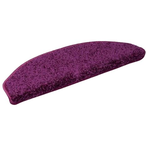 Tapis d'escalier 10 pièces 65 x 21 x 4 cm Violet Demi-rond Grand