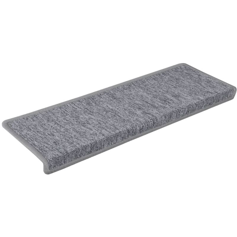 Vidaxl - Tapis d'escalier 15 pcs 65x21x4 cm Blanc et gris