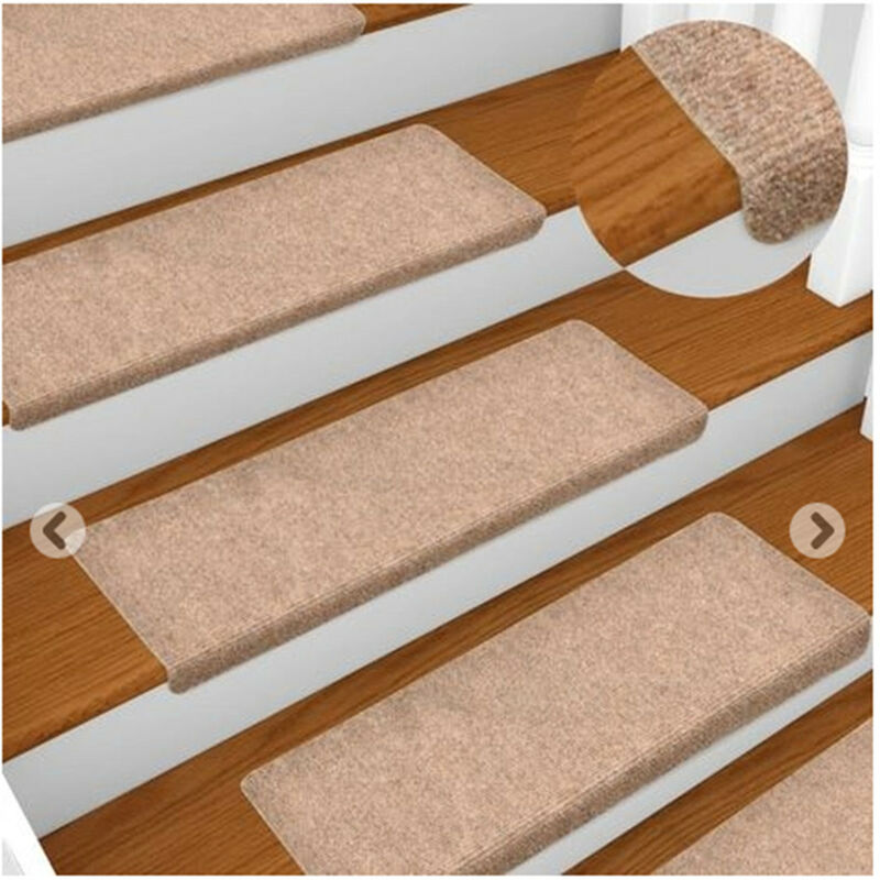 Skecten - Tapis d'escalier autocollants 15 pcs 65x25 cm marron