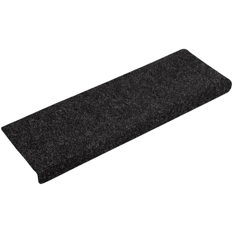 Vidaxl - Tapis d'escalier 15 pcs Tissu aiguilleté 65x21x4 cm Noir