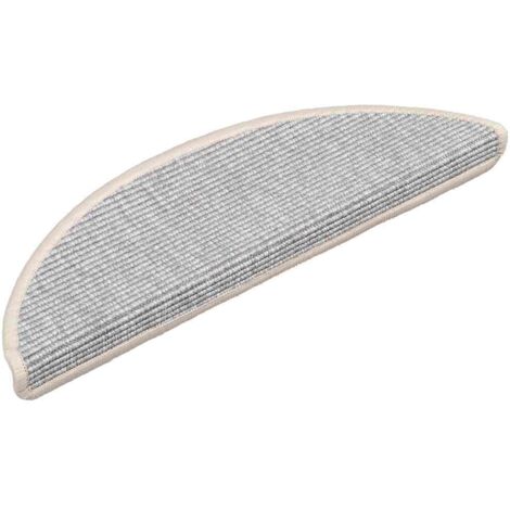 Tapis d'escalier 15 pcs，Marches d'escalier 56 x 17 x 3 cm Argent Demi-rond CFW872938