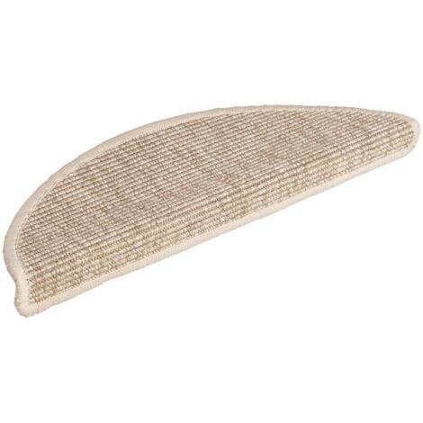 Tapis d'escalier 15 pcs，Marches d'escalier 56 x 17 x 3 cm Beige clair Demi-rond CFW667650