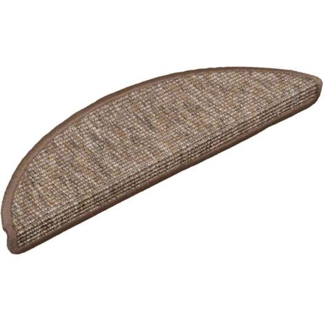 Tapis d'escalier 15 pcs，Marches d'escalier 56 x 17 x 3 cm Marron clair Demi-rond CFW567478